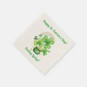 Ecru-Wasserfarben-Topf Gold St. Patrick’s Day Serv Serviette (Ecke)