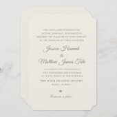 Ecru Wedding Einladung (Vorne/Hinten)