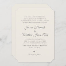 Ecru Wedding Einladung