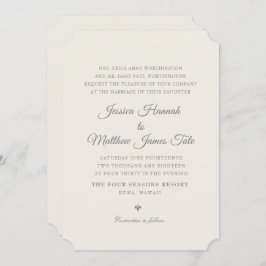 Ecru Wedding Einladung