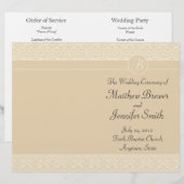 Ecru Wedding Order of Service & Zeremony Programm (Vorne/Hinten)