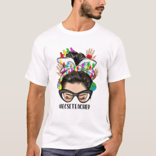 ECSE Teacher Special Bildung Teacher Messy Bun H T-Shirt