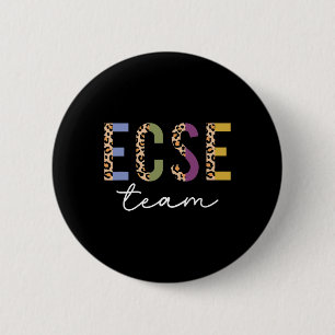 Ecse Team Leopard Zurück zur Schule Niedliche Lehr Button