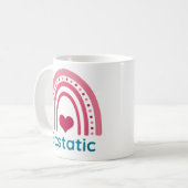 Ecstatic Viva Magenta Boho Rainbow Kaffeetasse (Vorderseite Links)