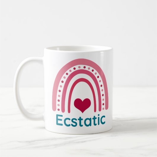Ecstatic Viva Magenta Boho Rainbow Kaffeetasse (Links)