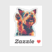 Ecstatic Yorkshire Terrier Wave at You Aufkleber (Blatt)