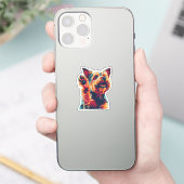 Ecstatic Yorkshire Terrier Wave at You Aufkleber (Telefon)