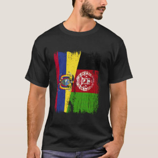 Ecuador Afghanistan Halbe Flagge Ecuadorianisch Af T-Shirt