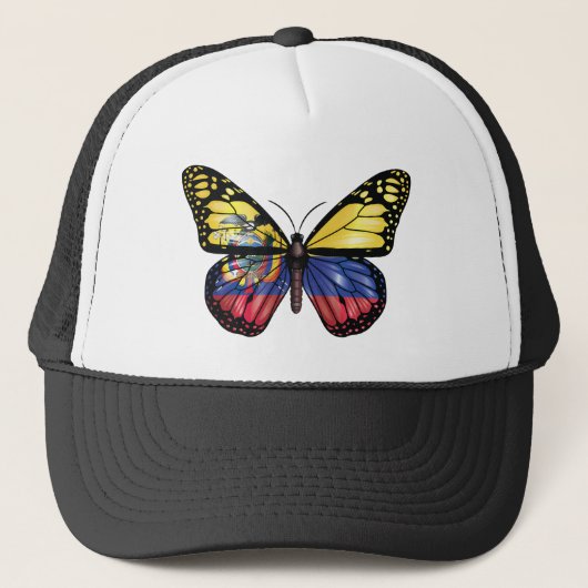 Ecuador Butterfly Monarque Flag Truckerkappe (Vorderseite)