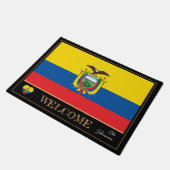 Ecuador & Ecuador Flag Haus / Sport Willkommen Fußmatte (Schrägansicht)