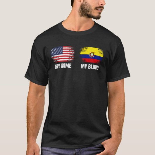 Ecuador  Ecuador Flag  My Home My Blood Ecuador T-Shirt (Vorderseite)