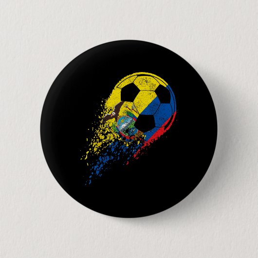 Ecuador Ecuadorian Flag Footll Player  Button (Vorderseite)