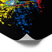 Ecuador Ecuadorian Flag Footll Player  Poster (Ecke)