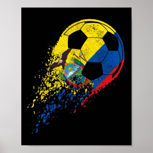 Ecuador Ecuadorian Flag Footll Player  Poster (Vorne)