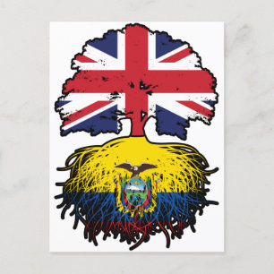 Ecuador Ecuadorianische britische Tree Roots Flag Postkarte