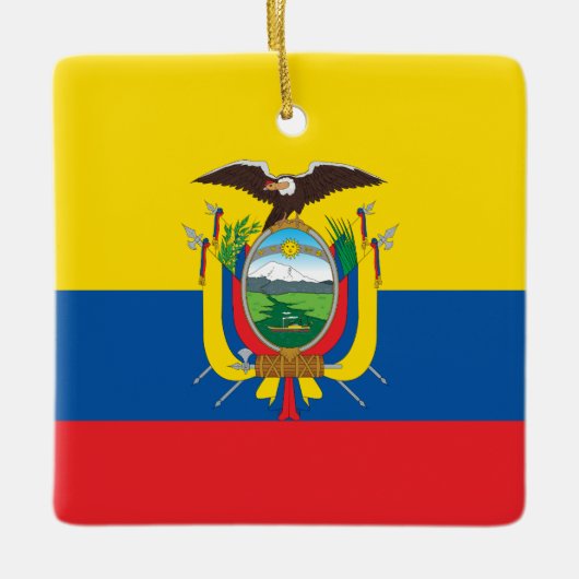 Ecuador (ecuadorianische Flagge) Keramikornament (Vorderseite)