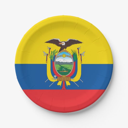 Ecuador (ecuadorianische Flagge) Pappteller (Vorderseite)