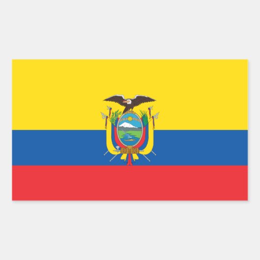 Ecuador/ecuadorianische Flagge Rechteckiger Aufkleber (Vorderseite)