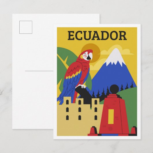 Ecuador eine bunte Reise Postkarte (Vorne/Hinten)