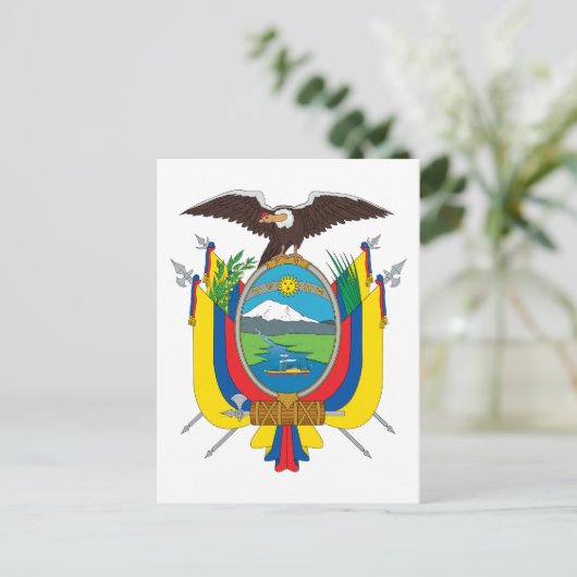 Ecuador-Emblem Postkarte (Stehend Vorderseite)