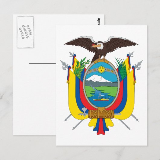 Ecuador-Emblem Postkarte (Vorne/Hinten)