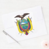 Ecuador-Emblem Quadratischer Aufkleber (Umschlag)