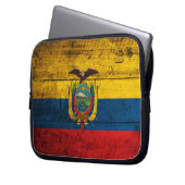 Ecuador-Fahne aus Holz Laptopschutzhülle (Vorderseite Links)