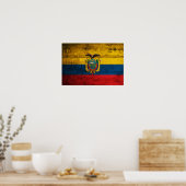 Ecuador-Fahne aus Holz Poster (Küche)