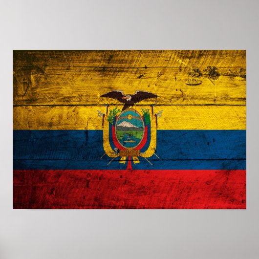 Ecuador-Fahne aus Holz Poster (Vorne)