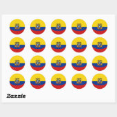 Ecuador Fisheye Flag-Aufkleber Runder Aufkleber (Blatt)