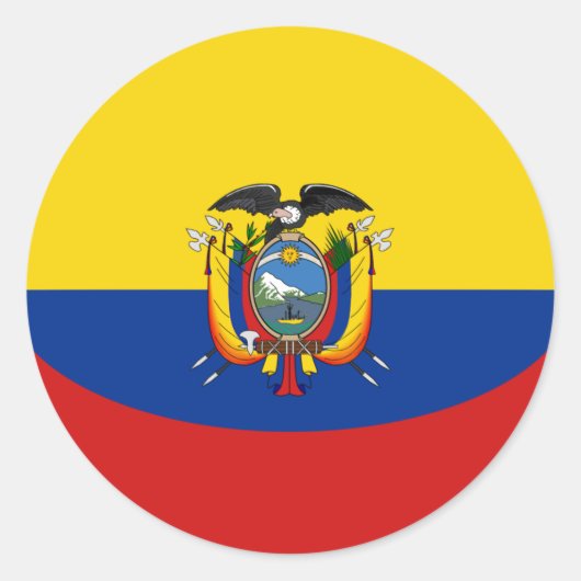 Ecuador Fisheye Flag-Aufkleber Runder Aufkleber (Vorderseite)