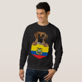 Ecuador Flag Brown Great Dane Dog In Pocket Sweatshirt (Vorne ganz)