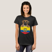 Ecuador Flag Brown Great Dane Dog In Pocket T-Shirt (Vorne ganz)