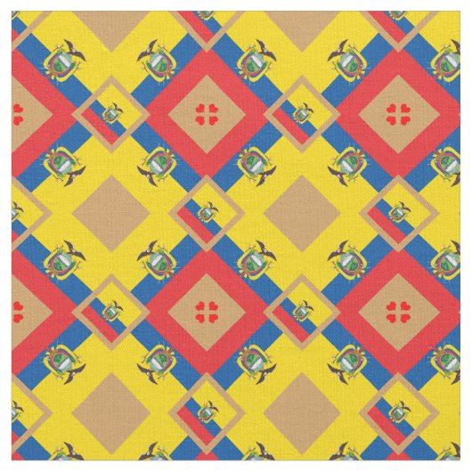 Ecuador Flag & Ecuador Trendy Fabric Stoff (Nahaufnahme)