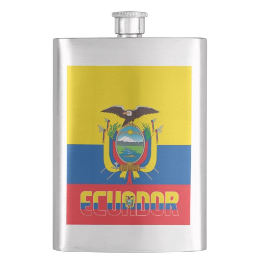 Ecuador Flag Elegant Patriotic Flachmann (Vorderseite)
