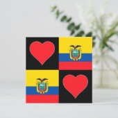 Ecuador Flag Herz Patriotic Ecuadorianische Gruß Karte (Stehend Vorderseite)
