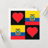 Ecuador Flag Herz Patriotic Ecuadorianische Gruß Karte (Vorderseite/Rückseite Beispiel)