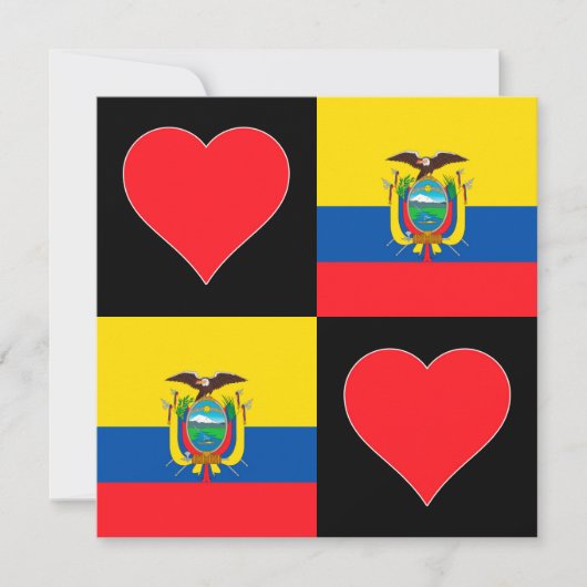 Ecuador Flag Herz Patriotic Ecuadorianische Gruß Karte (Vorderseite)