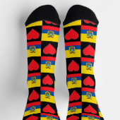 Ecuador Flag Herzendesign Spaß Ecuadorianischer St Socken (Oben)
