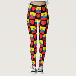 Ecuador Flag Herzmuster Patriotic Ecuadoria Leggings