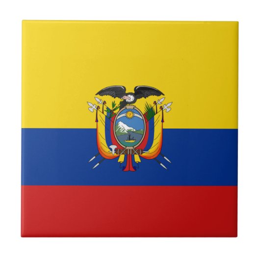 Ecuador Flag Keramik Tile Fliese (Vorderseite)