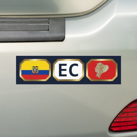 Ecuador Flag Map Code Autoaufkleber (Auf Auto)