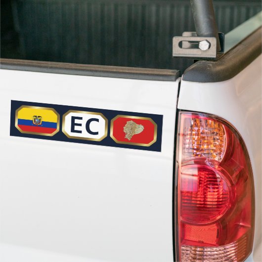 Ecuador Flag Map Code Autoaufkleber (Auf Lkw)