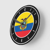 Ecuador Flag Runde Wanduhr (Winkel)