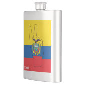 Ecuador Flag Sieg Sign Patriotic Flachmann (Links)