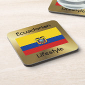Ecuador Flag+Text-Untersetzer Untersetzer (Linke Seite)