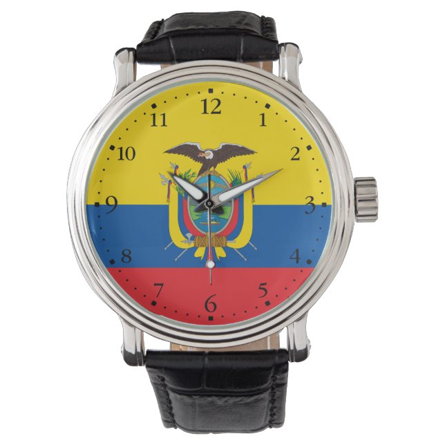 Ecuador-Flagge Armbanduhr (Vorderseite)