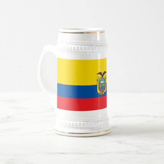 Ecuador-Flagge Bierglas (Vorderseite Links)