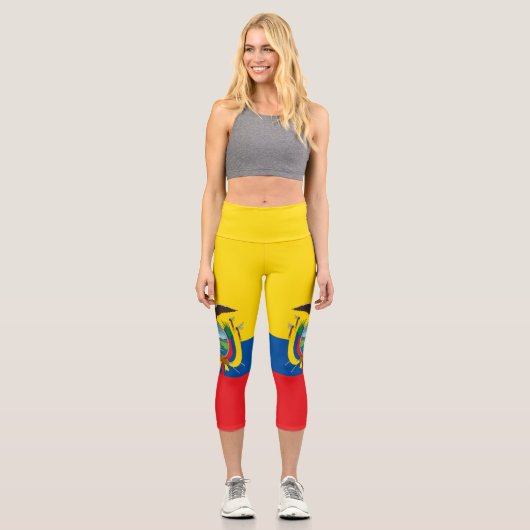 Ecuador-Flagge Capri Leggings (Vorderseite)