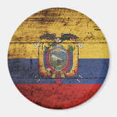Ecuador-Flagge für Altholzkörner Magnet (Vorne)